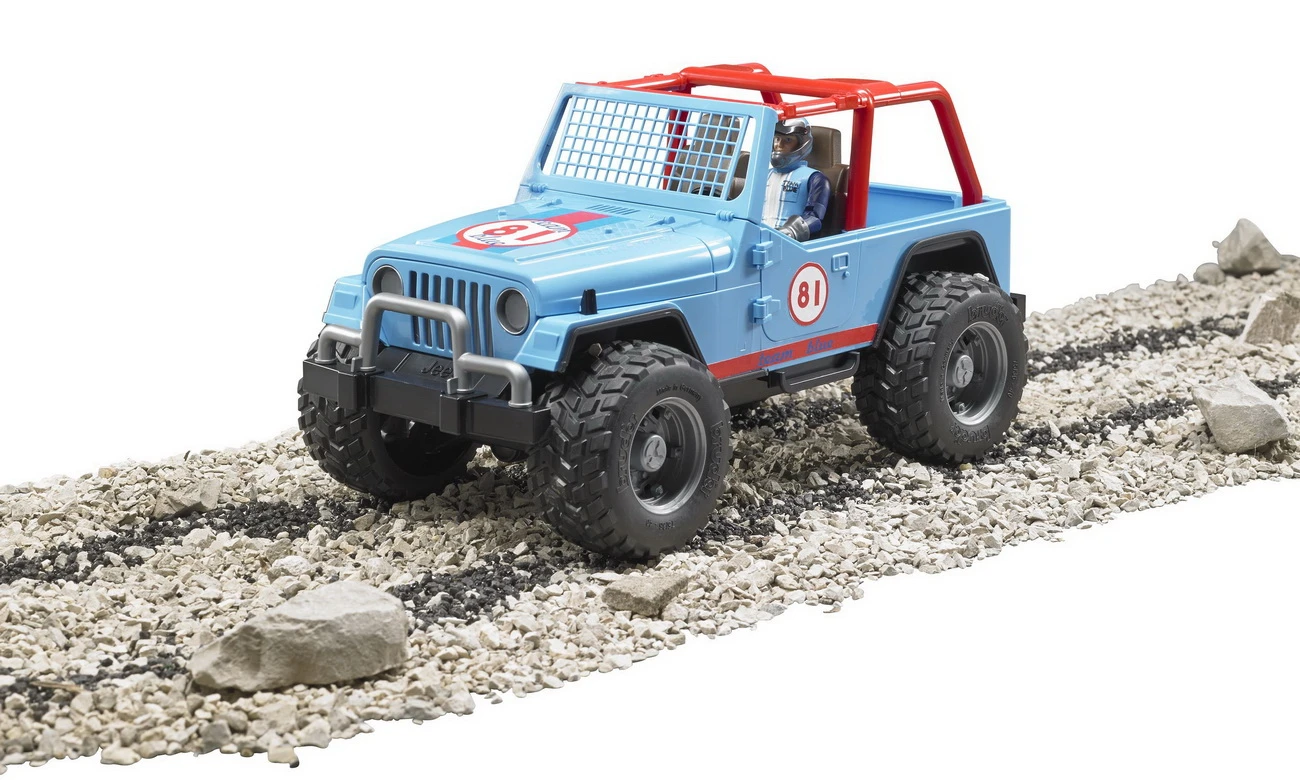 BRUDER 02541 - Jeep Cross Country Racer Blau Mit Rennfahrer 3 BRUDER 02541 - Jeep Cross Country Racer Blau Mit Rennfahrer