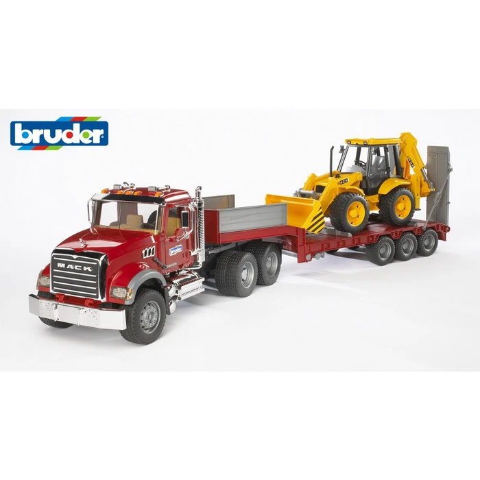 BRUDER 02813 - MACK Granite LKW Tieflader Set 3 BRUDER 02813 - MACK Granite LKW Tieflader Set